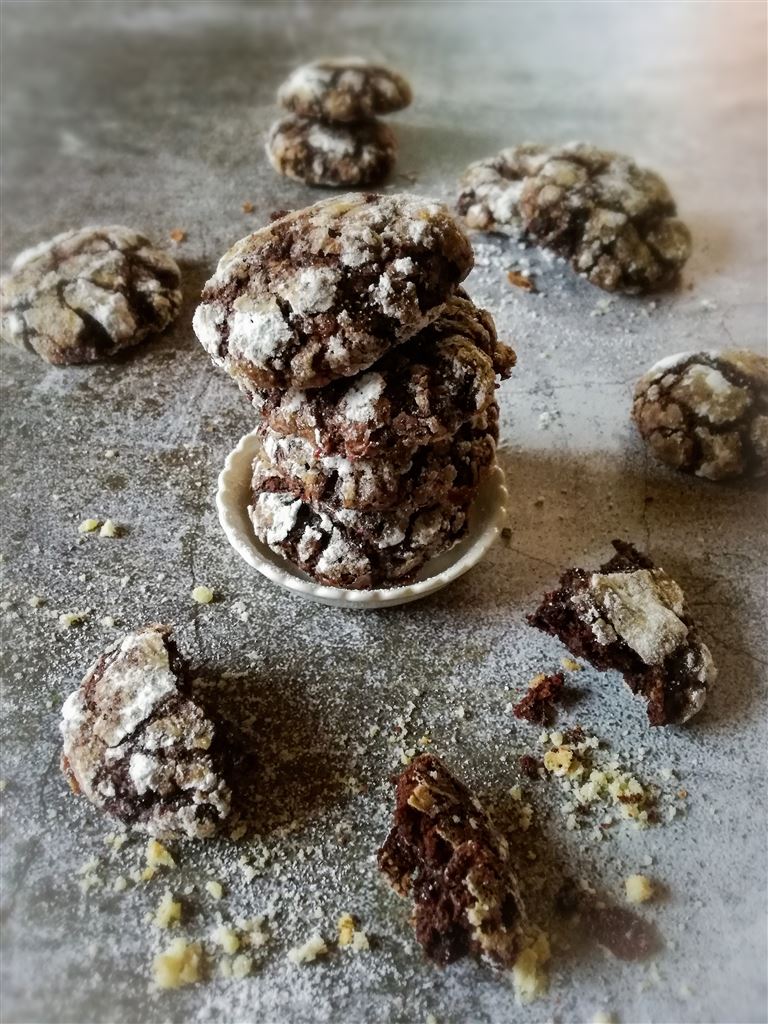 Vegane Crinkle Cookies