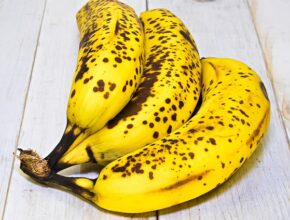 Ein paar überreife Bananen mit braunen Flecken